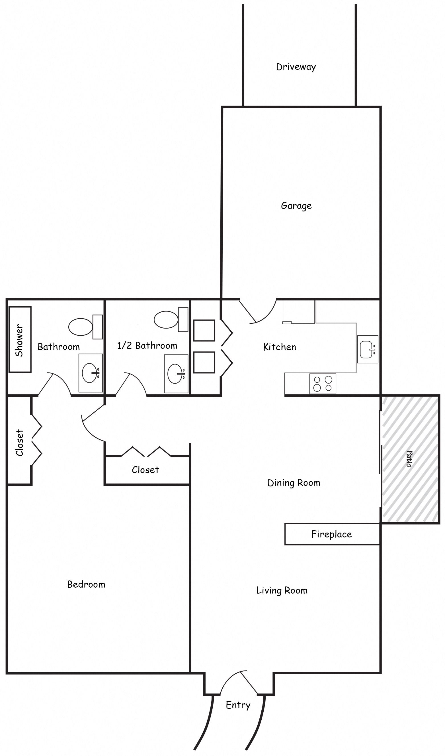 1 Bedroom 1-1/2 Bathrooms 1 Bedroom 1-1/2 Bathrooms
